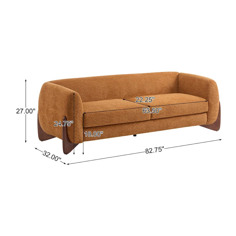 Upholstered Boucle 3-Seat Sofa