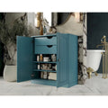 Imports 100% Solid Wood 32 Bathroom Cabinet with Solid Doors, 2-Drawers and Adjustable Shelves