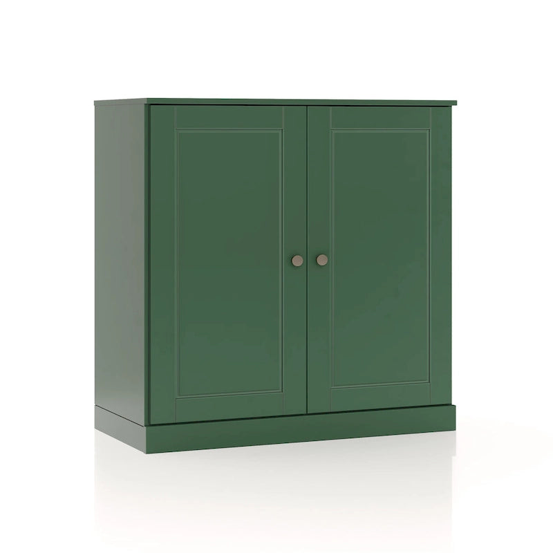 Imports 100% Solid Wood 32 Bathroom Cabinet with Solid Doors, 2-Drawers and Adjustable Shelves