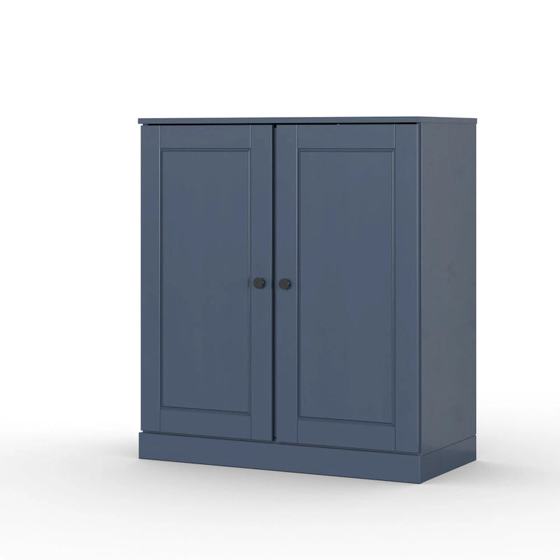 Imports 100% Solid Wood 32 Bathroom Cabinet with Solid Doors, 2-Drawers and Adjustable Shelves