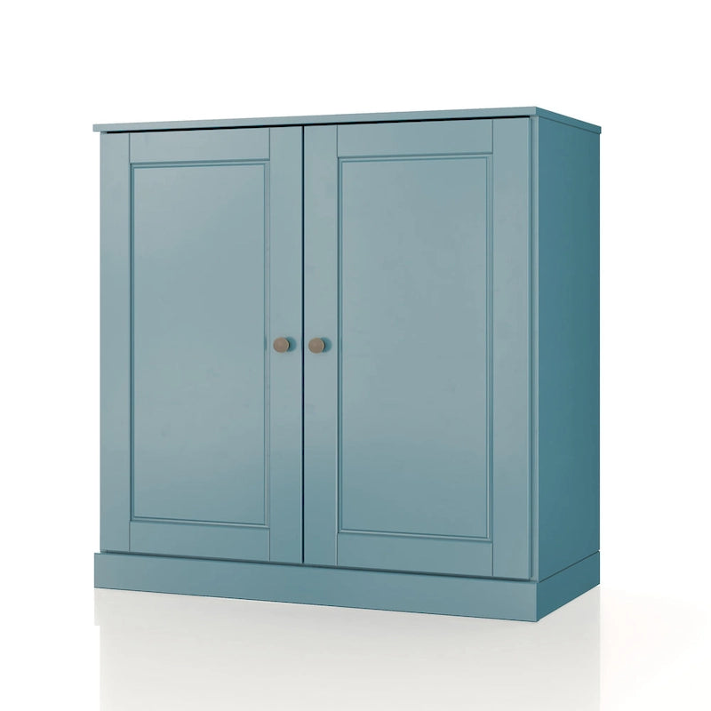 Imports 100% Solid Wood 32 Bathroom Cabinet with Solid Doors, 2-Drawers and Adjustable Shelves