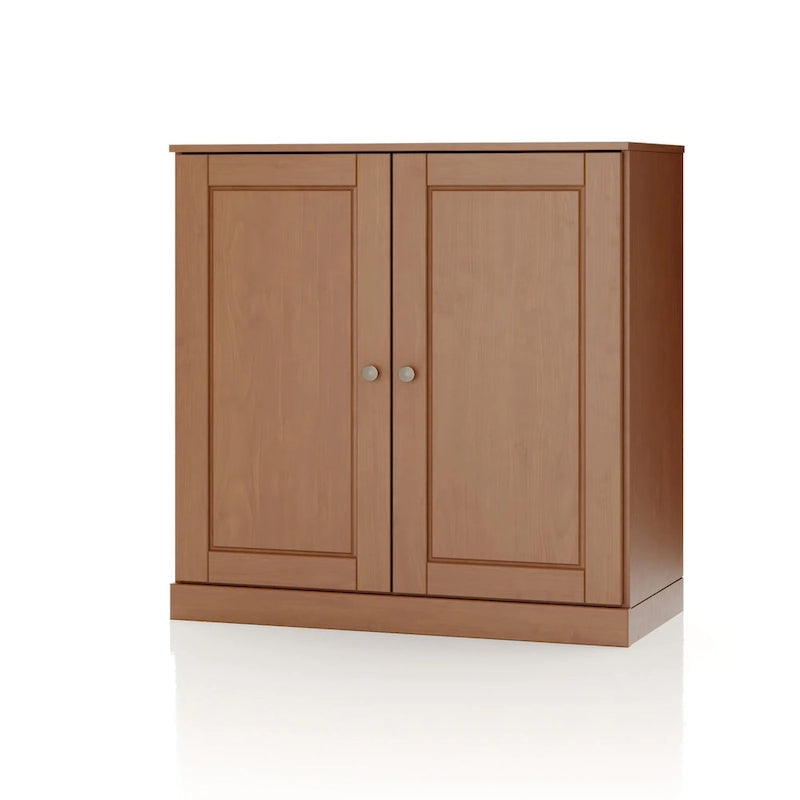 Imports 100% Solid Wood 32 Bathroom Cabinet with Solid Doors, 2-Drawers and Adjustable Shelves