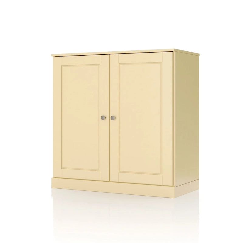 Imports 100% Solid Wood 32 Bathroom Cabinet with Solid Doors, 2-Drawers and Adjustable Shelves