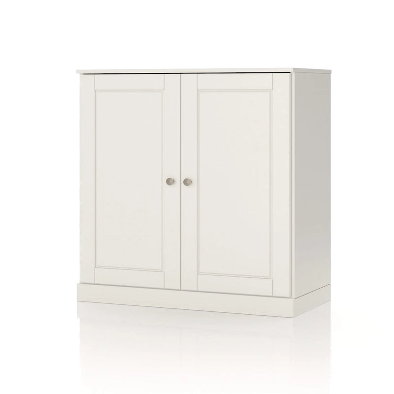 Imports 100% Solid Wood 32 Bathroom Cabinet with Solid Doors, 2-Drawers and Adjustable Shelves