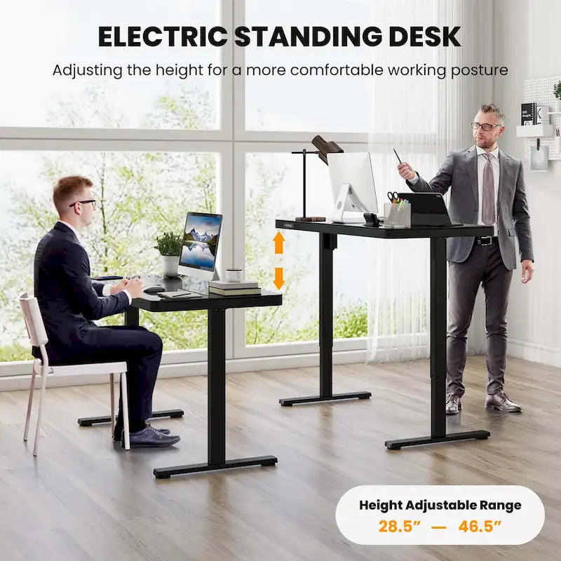 48 x 24 Whole-Piece Glass Standing Desk w/Drawers Writable