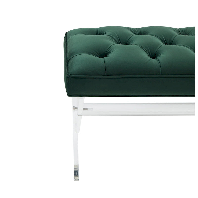 Tufted Acrylic Bench - 48x18x18. - 48 W x 18 L x 18 H - 48Wx18Dx18H