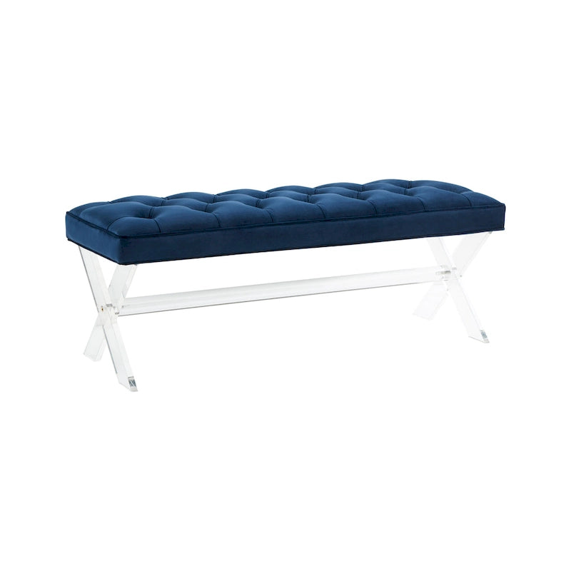 Tufted Acrylic Bench - 48x18x18. - 48 W x 18 L x 18 H - 48Wx18Dx18H