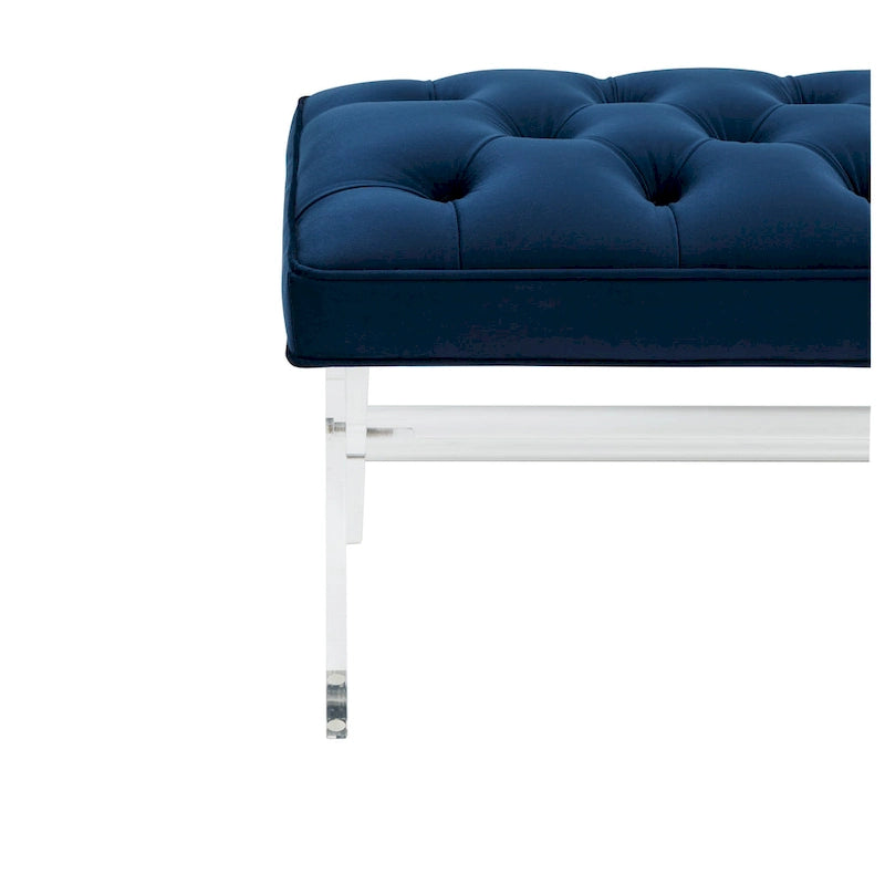 Tufted Acrylic Bench - 48x18x18. - 48 W x 18 L x 18 H - 48Wx18Dx18H