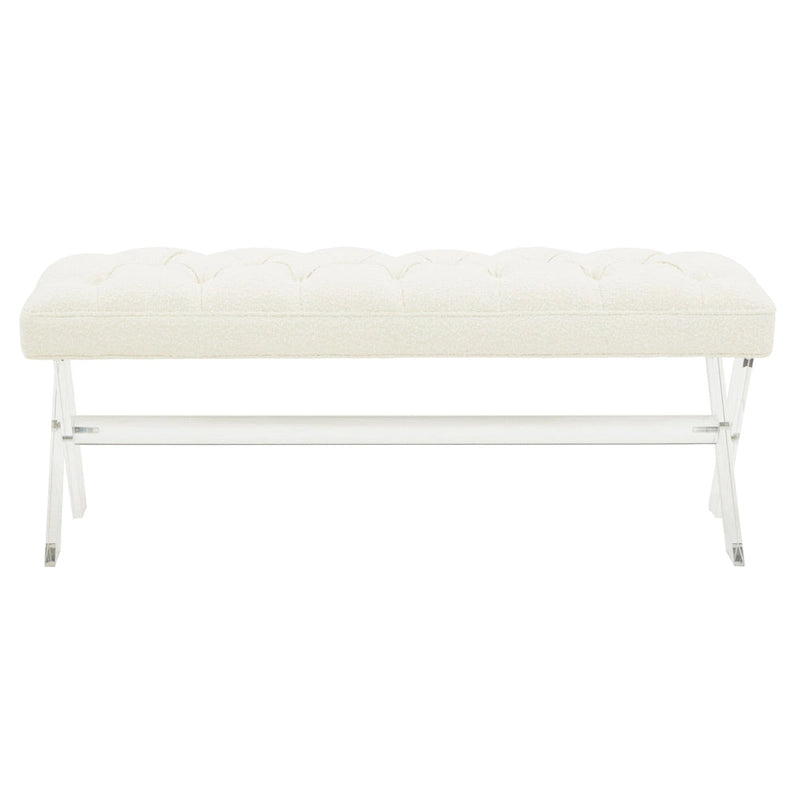 Tufted Acrylic Bench - 48x18x18. - 48 W x 18 L x 18 H - 48Wx18Dx18H