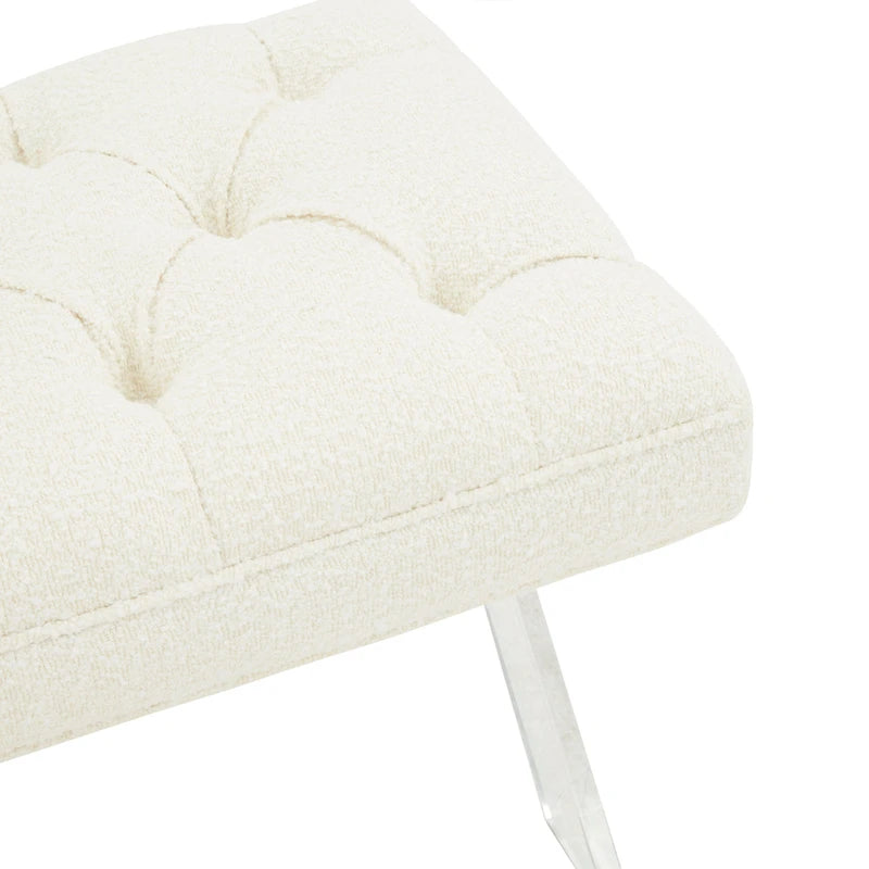 Tufted Acrylic Bench - 48x18x18. - 48 W x 18 L x 18 H - 48Wx18Dx18H