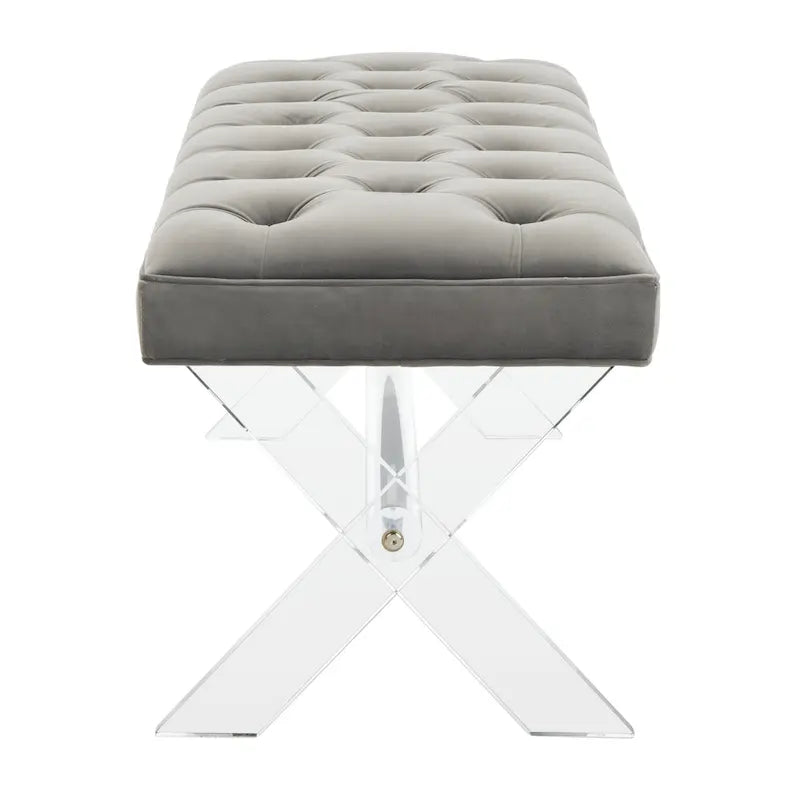 Tufted Acrylic Bench - 48x18x18. - 48 W x 18 L x 18 H - 48Wx18Dx18H