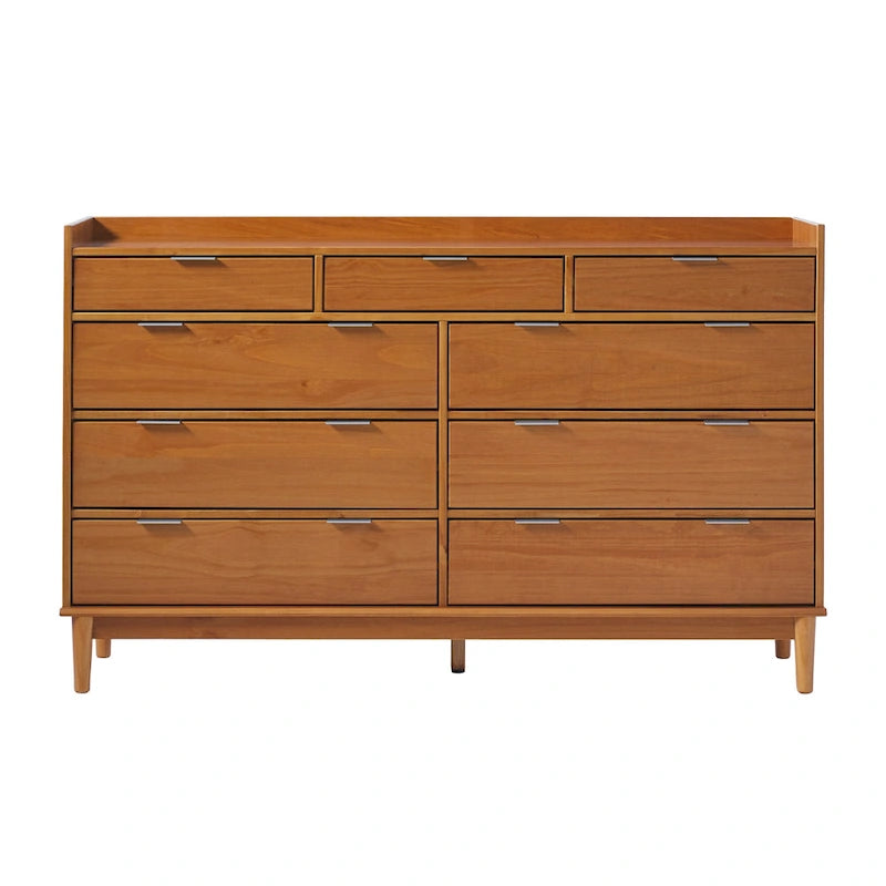 Modern Gallery Top Solid Wood Dresser