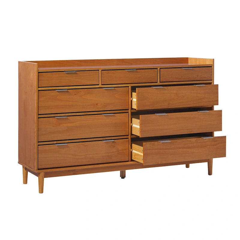 Modern Gallery Top Solid Wood Dresser