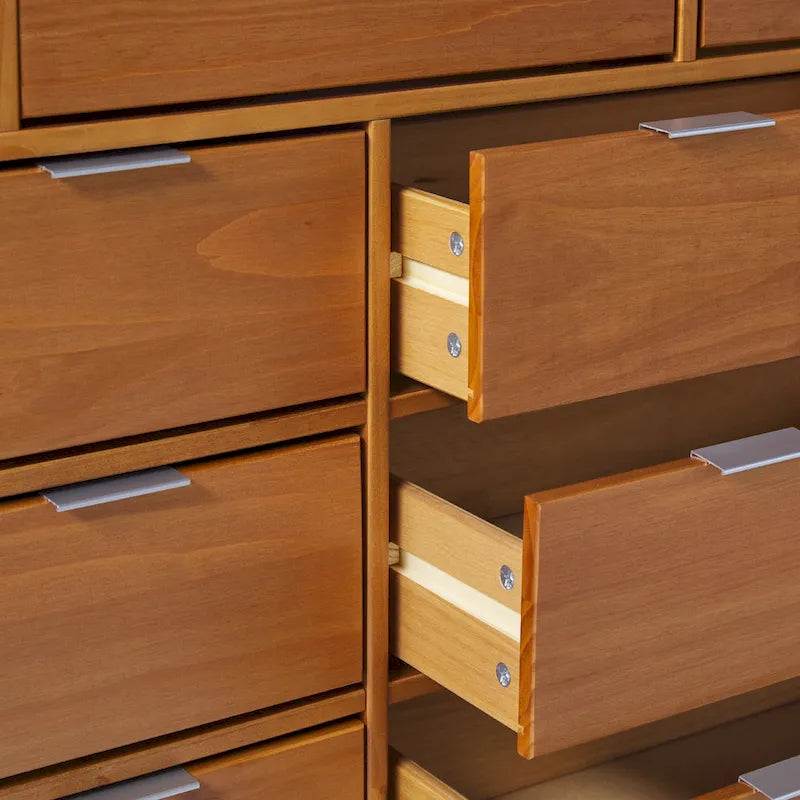 Modern Gallery Top Solid Wood Dresser