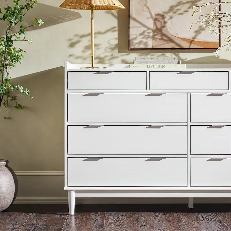 Modern Gallery Top Solid Wood Dresser