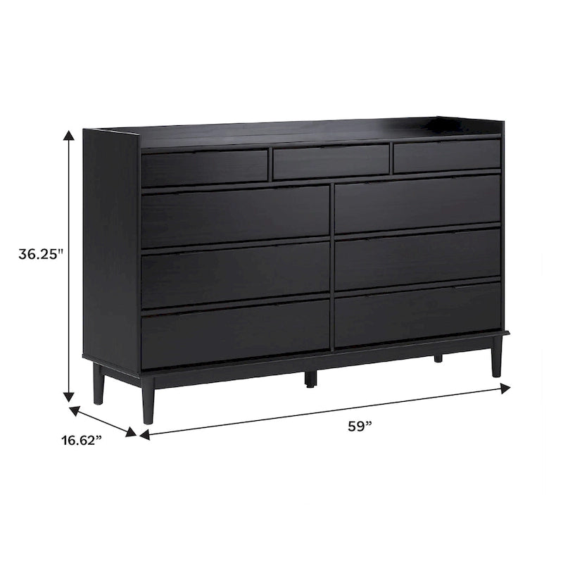 Modern Gallery Top Solid Wood Dresser