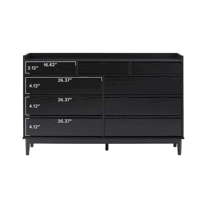 Modern Gallery Top Solid Wood Dresser