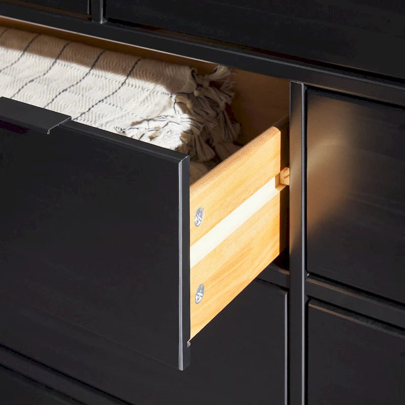 Modern Gallery Top Solid Wood Dresser