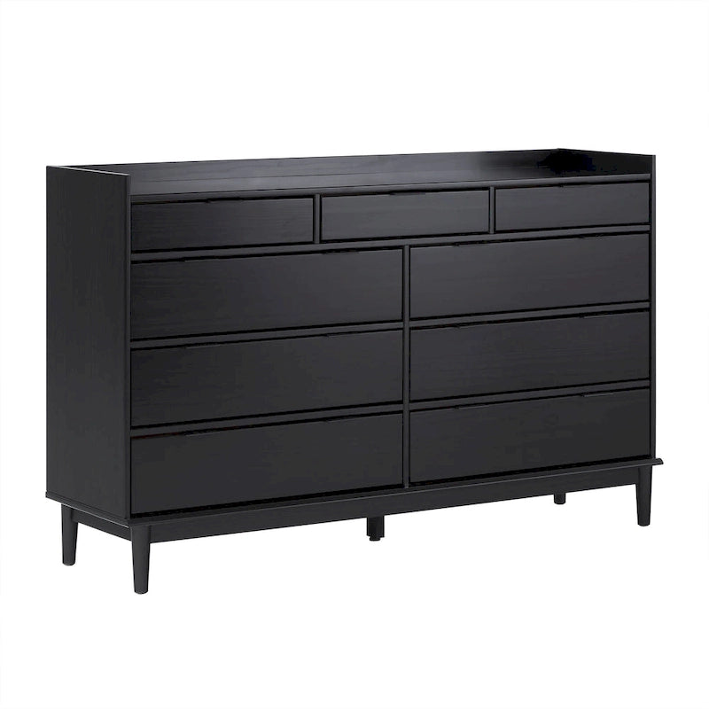 Modern Gallery Top Solid Wood Dresser