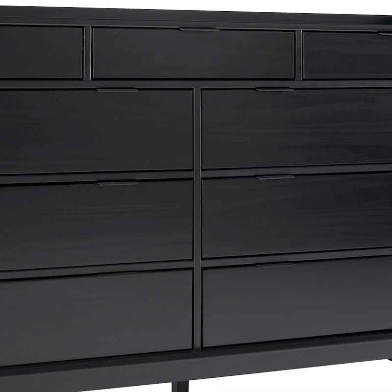 Modern Gallery Top Solid Wood Dresser