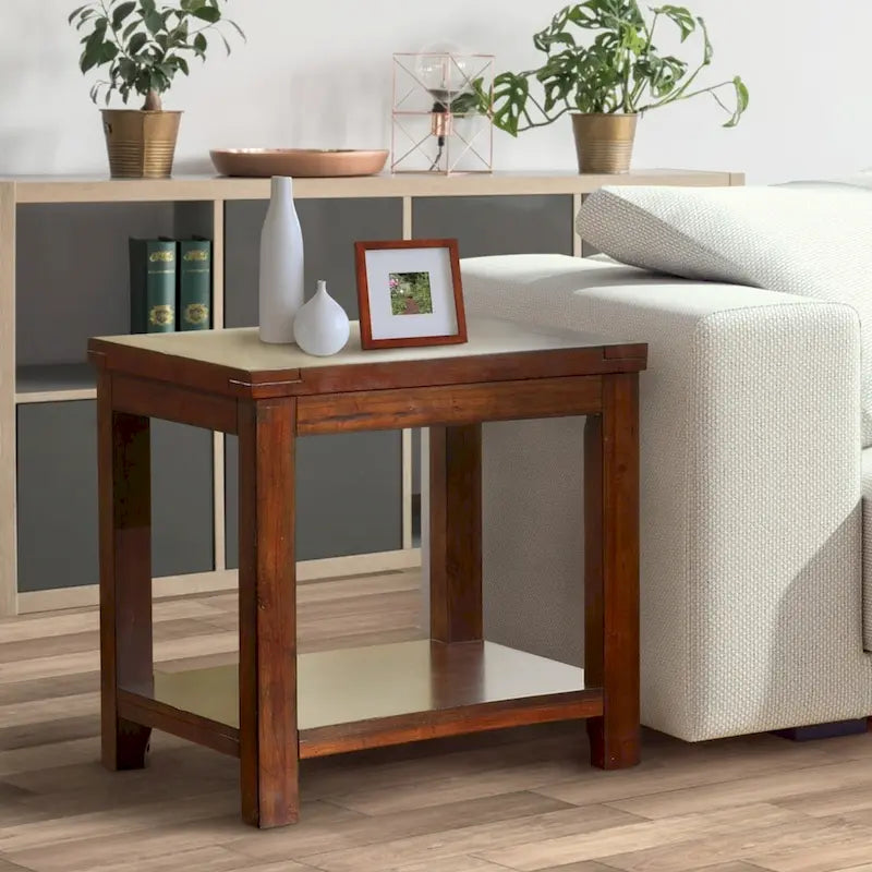24-inch Solid Wood 1-Shelf Side Table