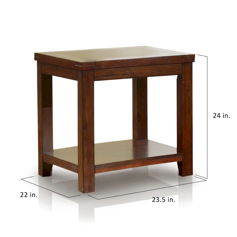24-inch Solid Wood 1-Shelf Side Table