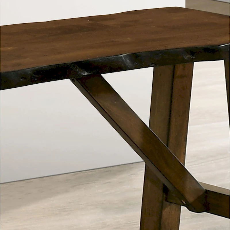 Rustic Farmhouse Brown Wood Bench