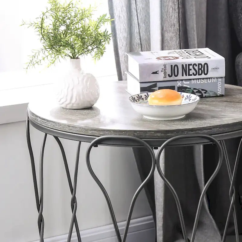 Bohemian 24-inch Metal 1-Shelf Side Table