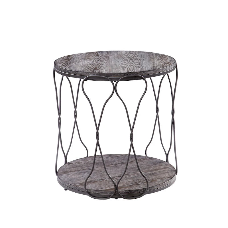 Bohemian 24-inch Metal 1-Shelf Side Table