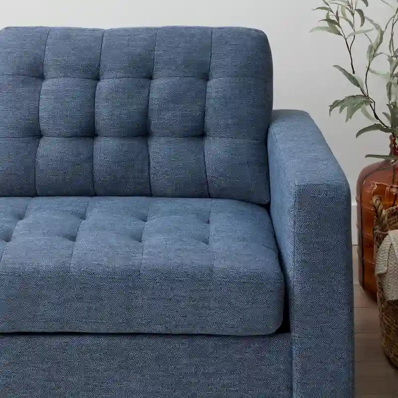 76-in. Square-arm Faux Leather/Velvet/Fabric Sofa