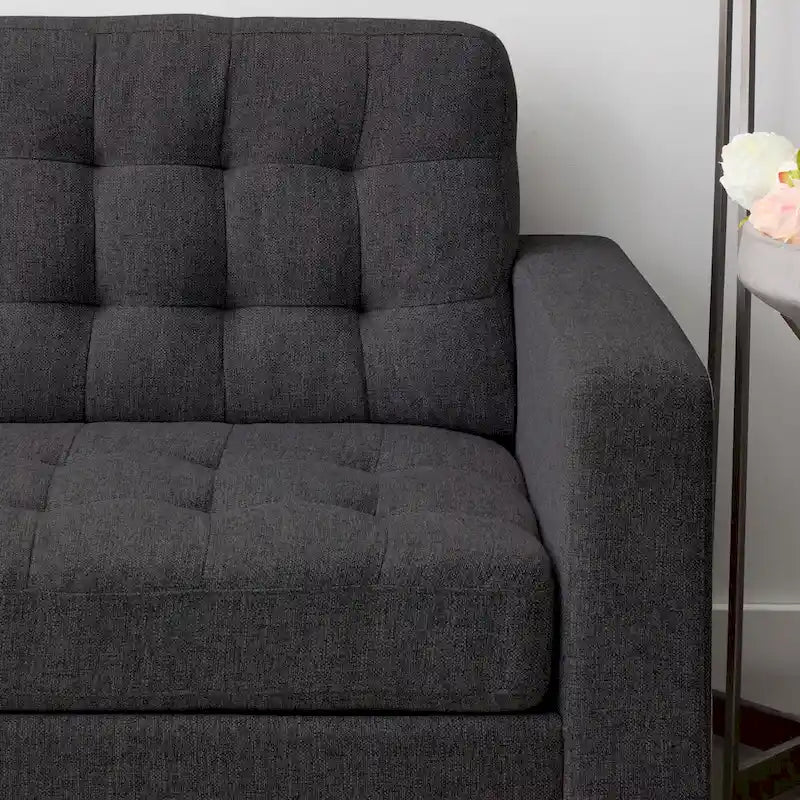 76-in. Square-arm Faux Leather/Velvet/Fabric Sofa
