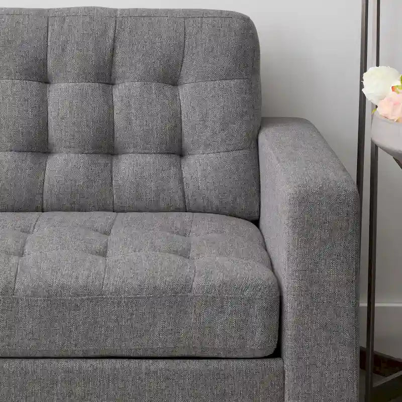 76-in. Square-arm Faux Leather/Velvet/Fabric Sofa
