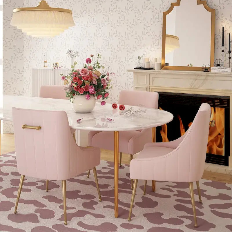 Dining Chair Velvet Side Chair with Stainless Steel Leg