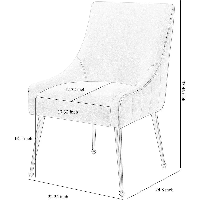 Dining Chair Velvet Side Chair with Stainless Steel Leg
