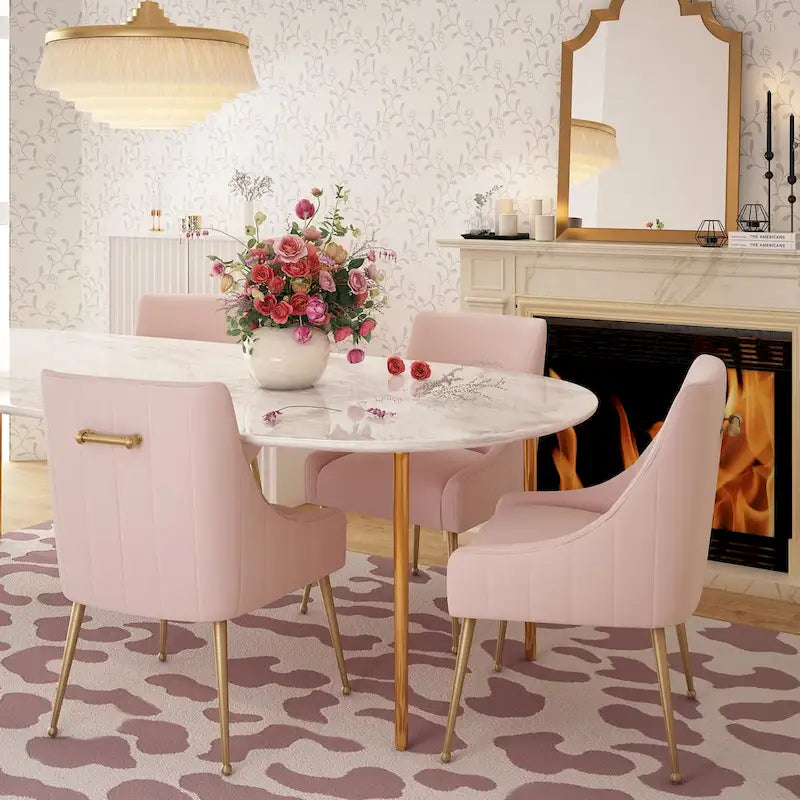 Dining Chair Velvet Side Chair with Stainless Steel Leg