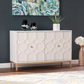 Contemporary Decorative 2-Door Buffet Accent Cabinet with Gold Hardware