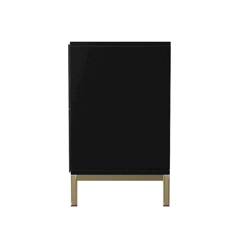 Contemporary Decorative 2-Door Buffet Accent Cabinet with Gold Hardware