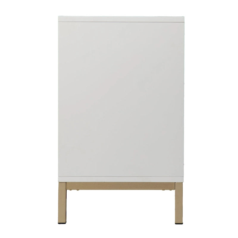 Contemporary Decorative 2-Door Buffet Accent Cabinet with Gold Hardware