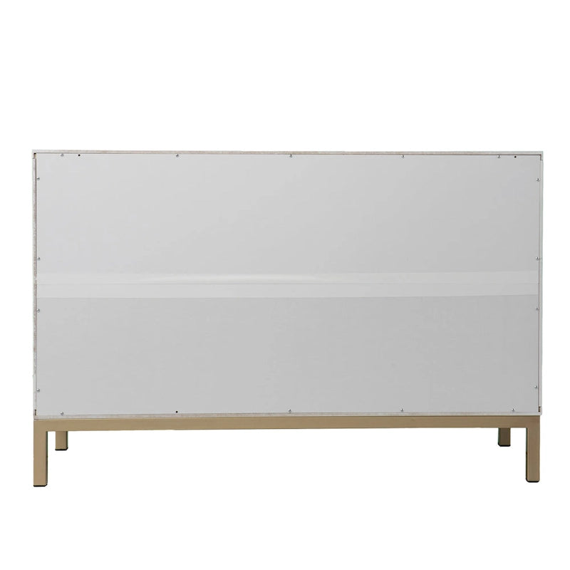 Contemporary Decorative 2-Door Buffet Accent Cabinet with Gold Hardware