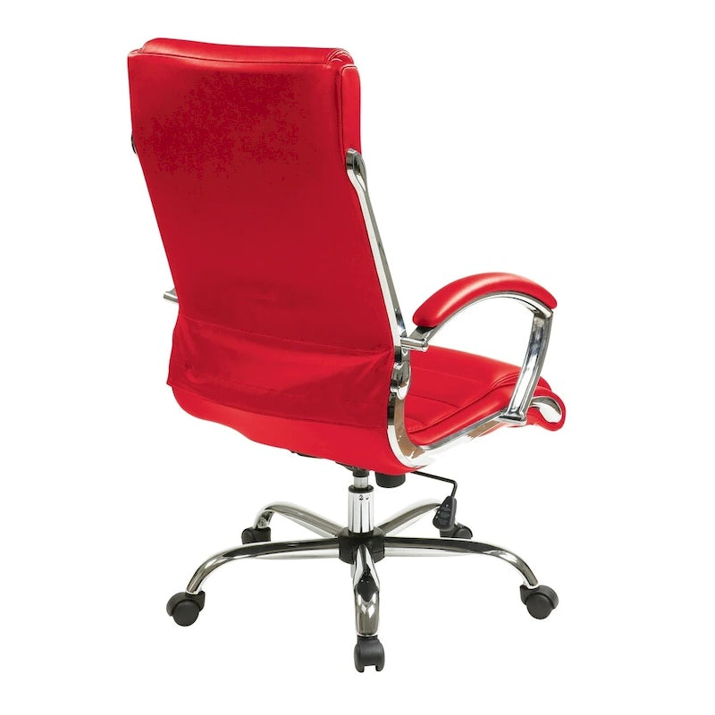 Executive Office Chair with Padded Arms in Faux Leather