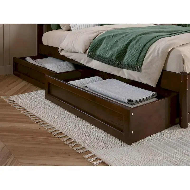Twin-Full Mid-Century Modern Under Bed Storage Drawers
