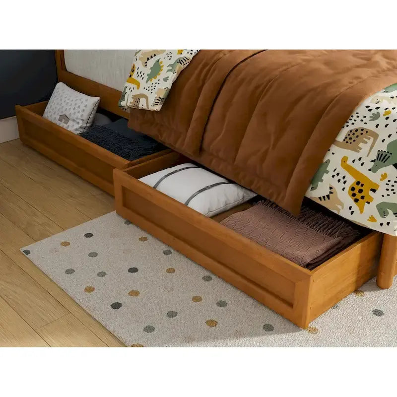 Twin-Full Mid-Century Modern Under Bed Storage Drawers
