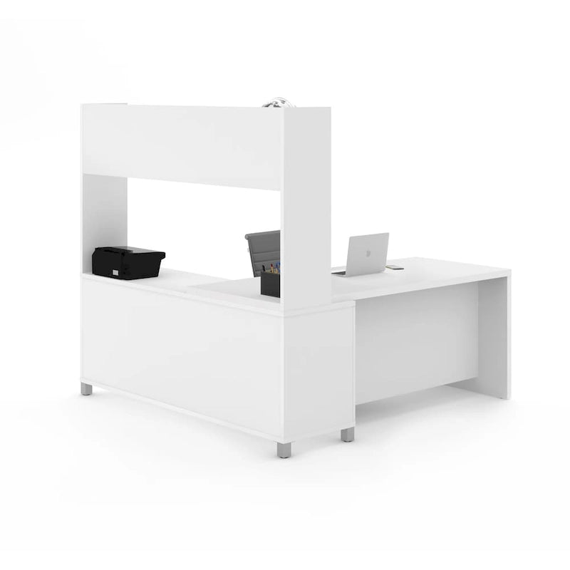 L-Desk with Open hutch