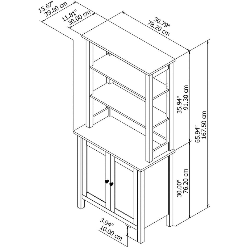 5 Shelf Bookcase with Doors