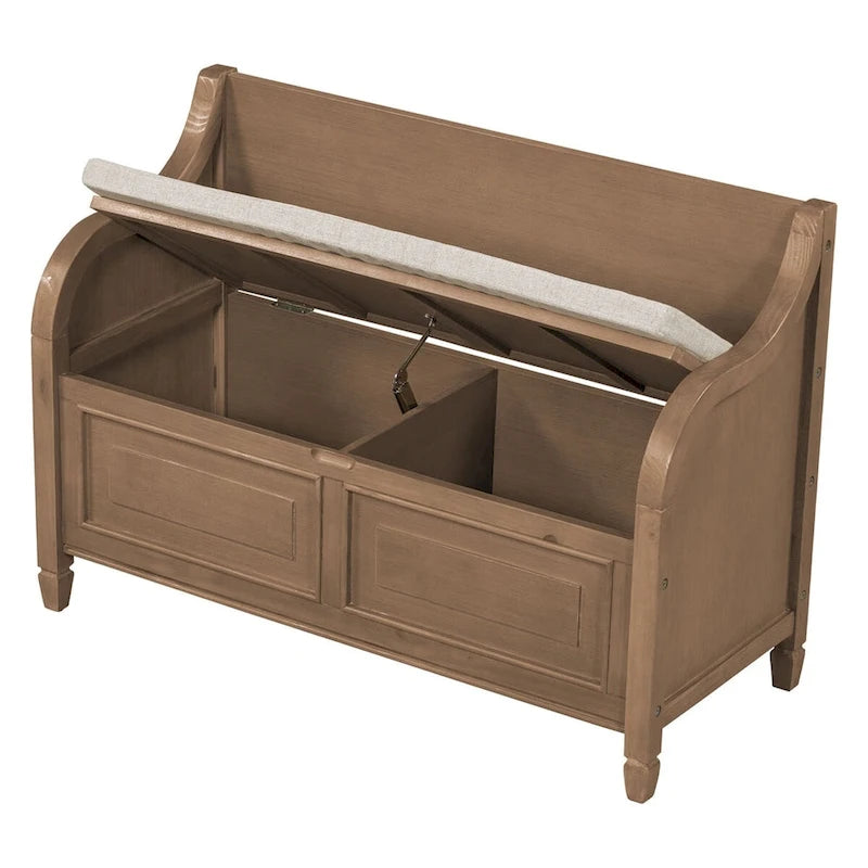 42 Rustic Style Solid wood Entryway Multifunctional Storage Bench