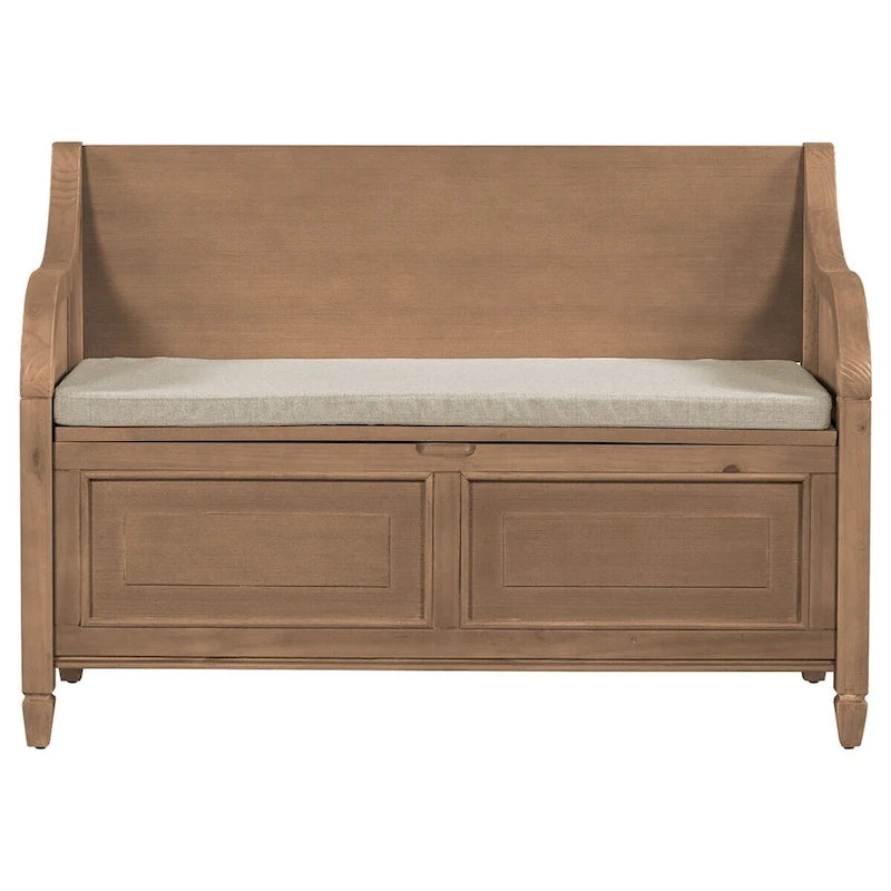 42 Rustic Style Solid wood Entryway Multifunctional Storage Bench