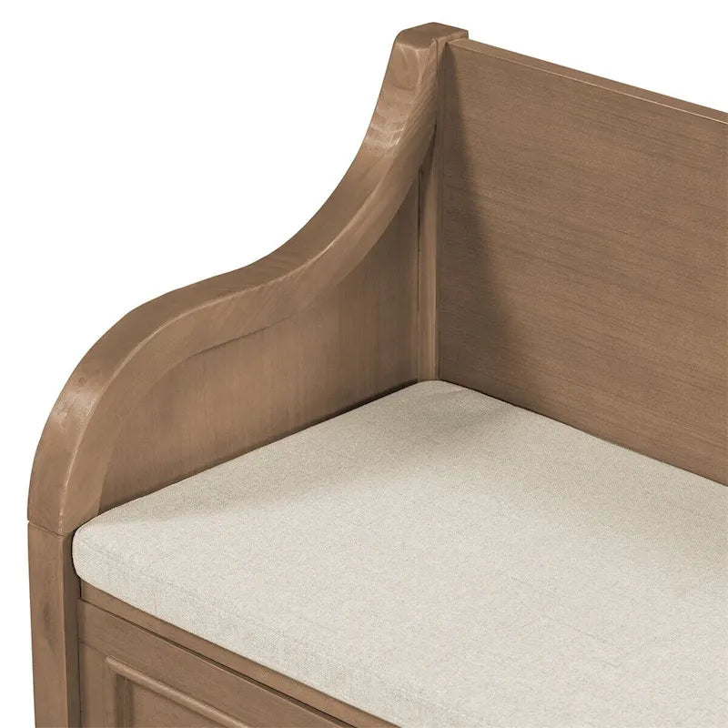 42 Rustic Style Solid wood Entryway Multifunctional Storage Bench