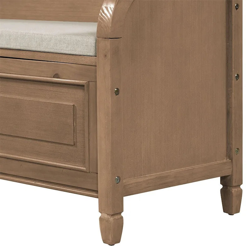 42 Rustic Style Solid wood Entryway Multifunctional Storage Bench