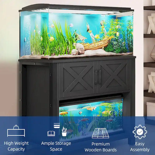 40-50 Gallon Aquarium Stand Cabinet Fish Tank Stand with Power Outlets