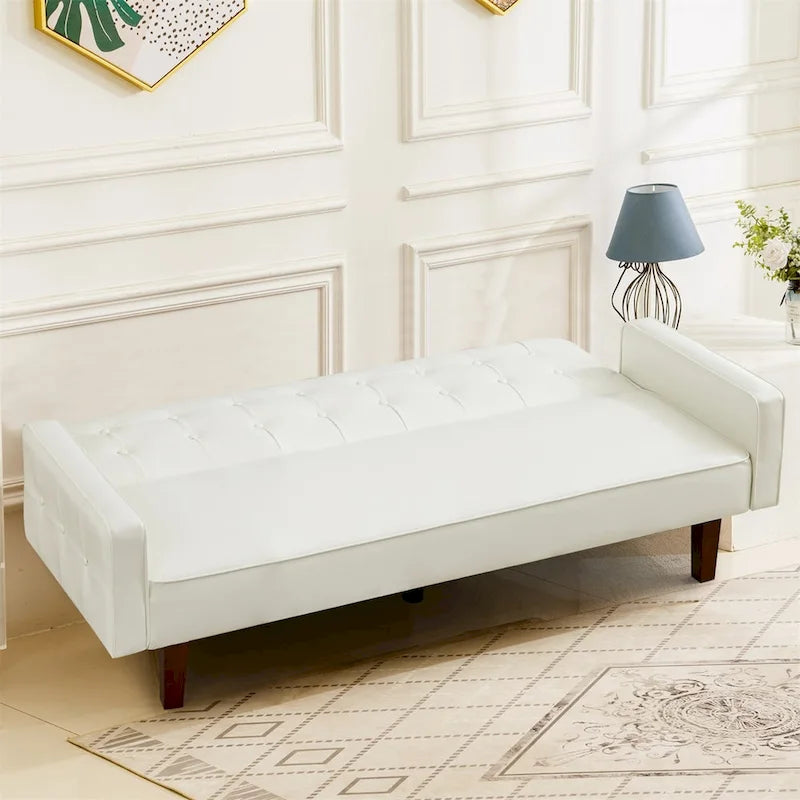 Sofa Bed, Couch Bed, Faux Leather Love Seats Sofa Futons, Loveseat Sleeper Bed For Living Room, Guest